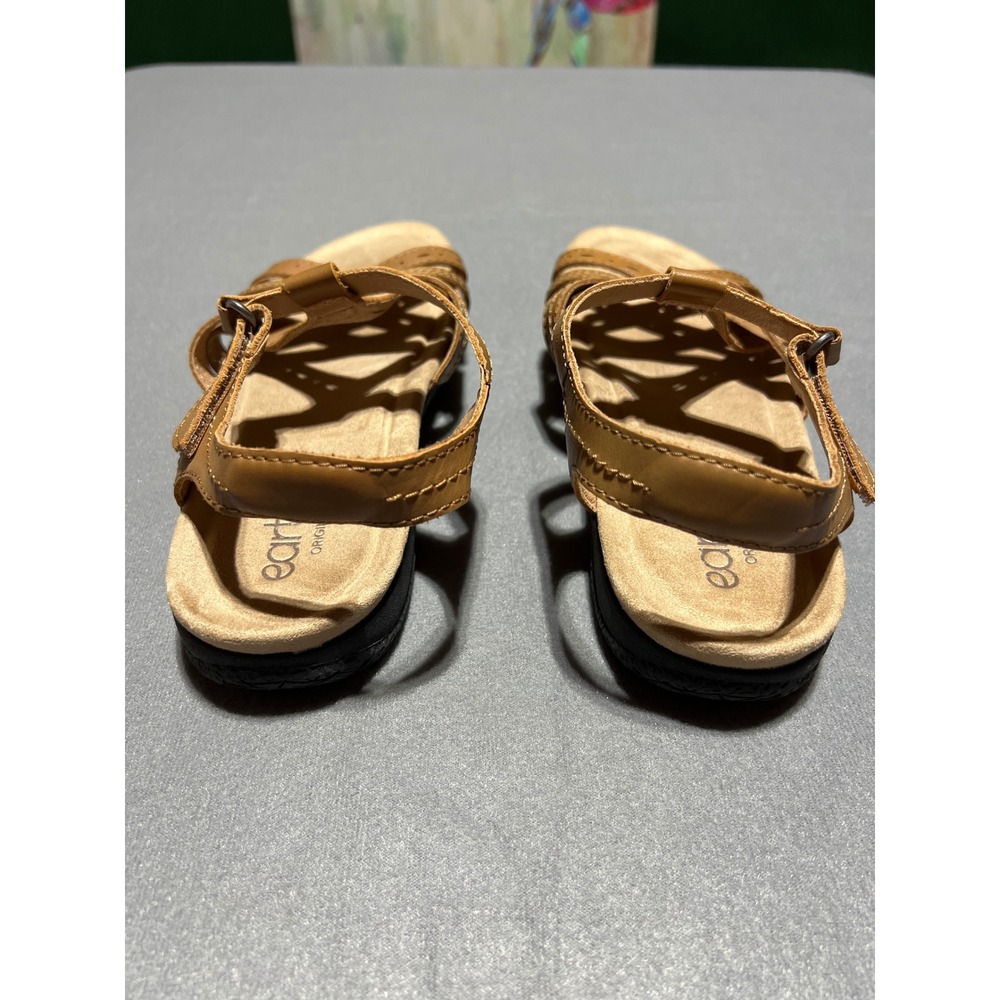Earth Origins Etsellie Tan Leather Strappy Comfort Sandals Womens 9.5 M Brown - Picture 5 of 12